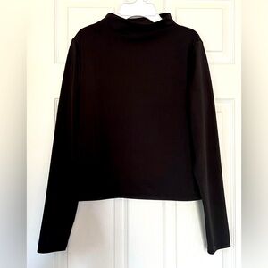 Express Body Contour High Compression Smooth Matte Mock Neck Black Women's Top L